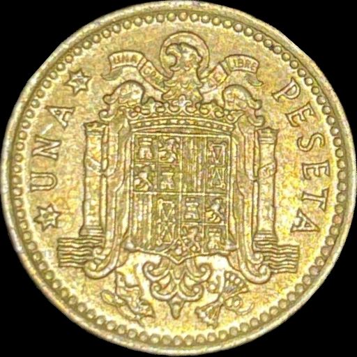 1975 Spain 1 peseta KM# 806 reverse image