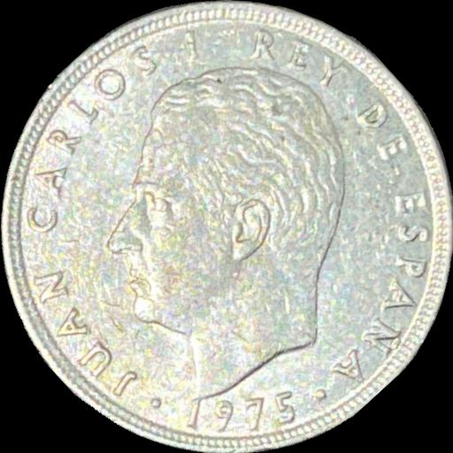 1975 Spain 5 pesetas KM# 807 reverse image