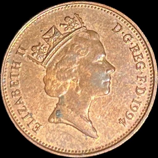 1994 United Kingdom of Great Britain and Northern Ireland 2 pence reverse image