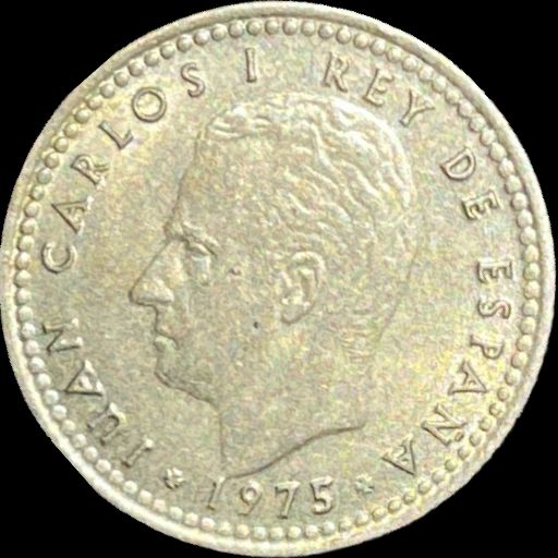 1975 Spain 1 peseta KM# 806 reverse image